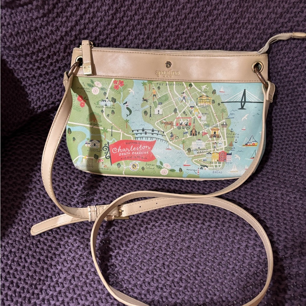 Spartina 449 Map-Print Crossbody Bag in Charleston South Carolina